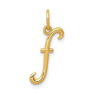 14k Yellow Gold, Claire Collection Mini Lower Case Initial F Charm